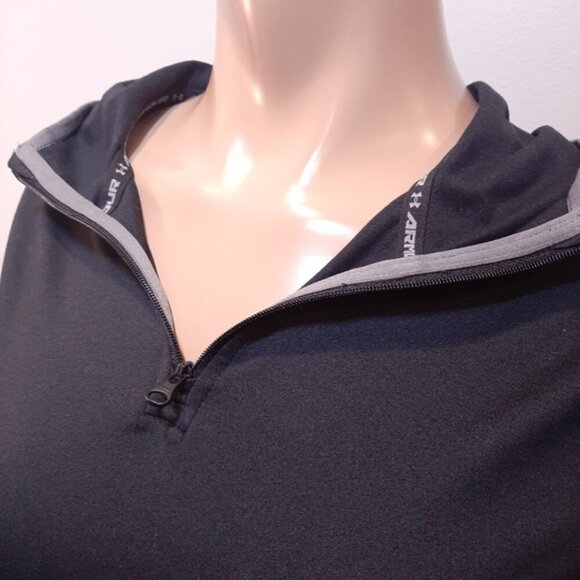 Under Armour Quarter Zip Hoodie Top Performance Activewear Long Sleeve Two Tone - Picture 4 of 13